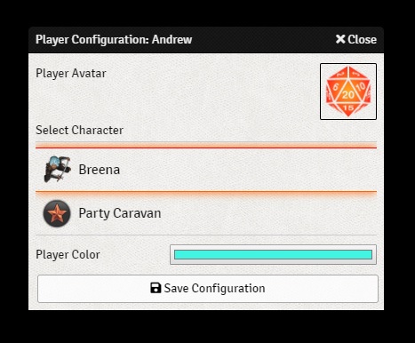 Player Configuration