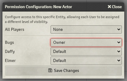 Getting Started - Actor Permissions