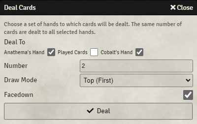 Card Deal Dialog