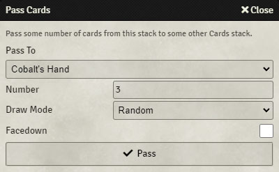 Card Pass Dialog