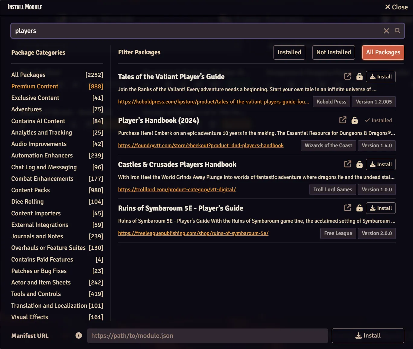 Premium Content Installation