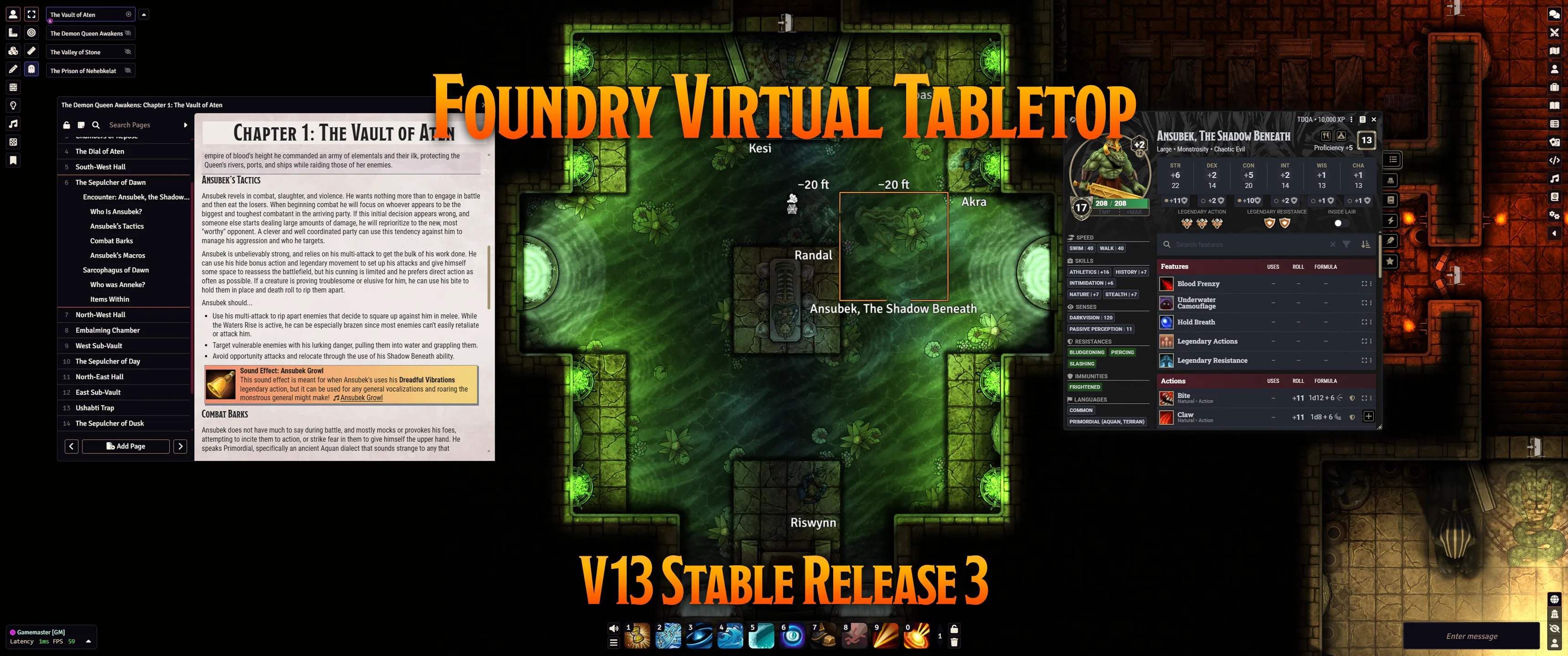 Foundry VTT - Version 13 - Stable 3 Release as shown with Demon Queen Awakens Release Notes for Foundry Virtual Tabletop Version 13 Stable 3 as shown with Demon Queen Awakens