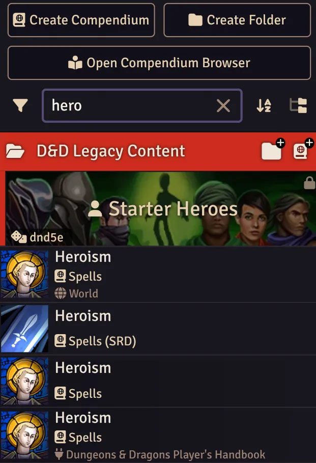 Improved Compendium Filtering Demo