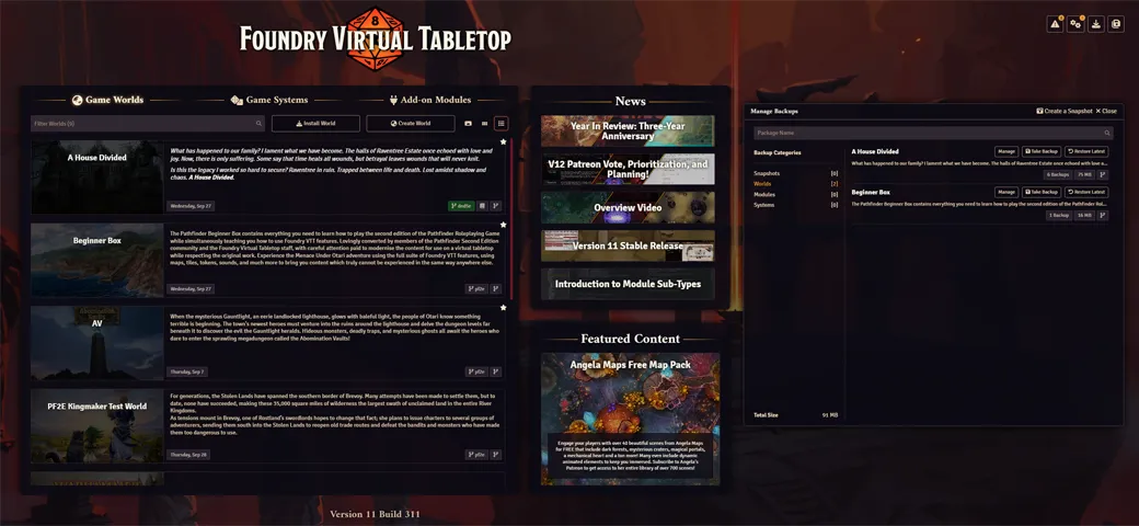 Built-in Backup Support