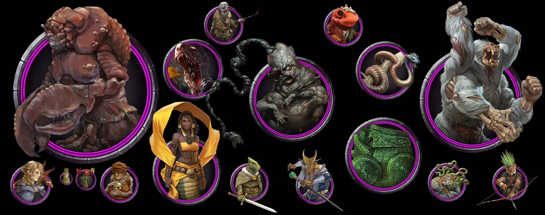 A sample of tokens in the adventure